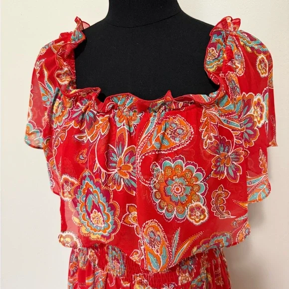 Rabbit Rabbit Rabbit Red Floral Maxi Dress - Picture 7 of 8